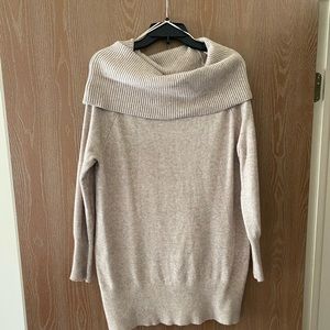 Beige Revelation Cowl Neck Sweater